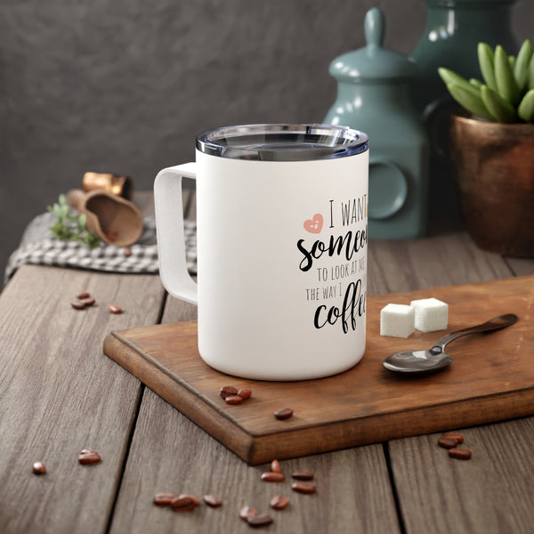 Caffeine Gaze Insulated Travel Mug - For Sips That Warm the Heart