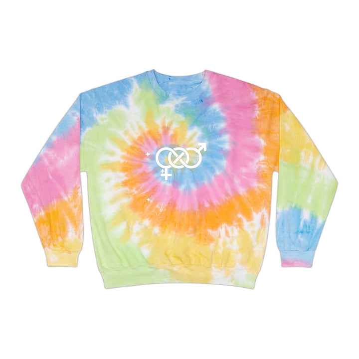 Unique men's tie-dye crewneck sweatshirt, perfect for personal expression and stylish comfort. Eternity 