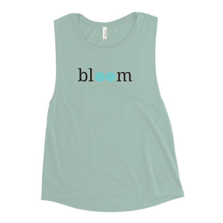 Empowering workout wear: Dusty Blue muscle tank that encourages you to bloom with every move.